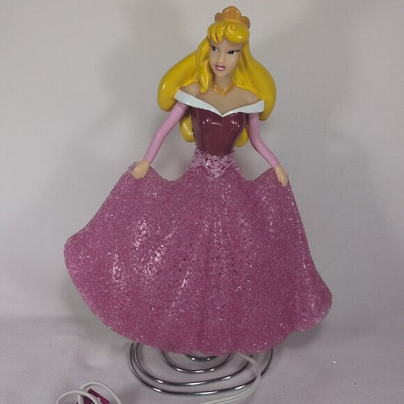 Vintage Disney Princess Lamp Aurora Sleeping Beauty Night Light 11” Pink Bedroom - Picture 6 of 10